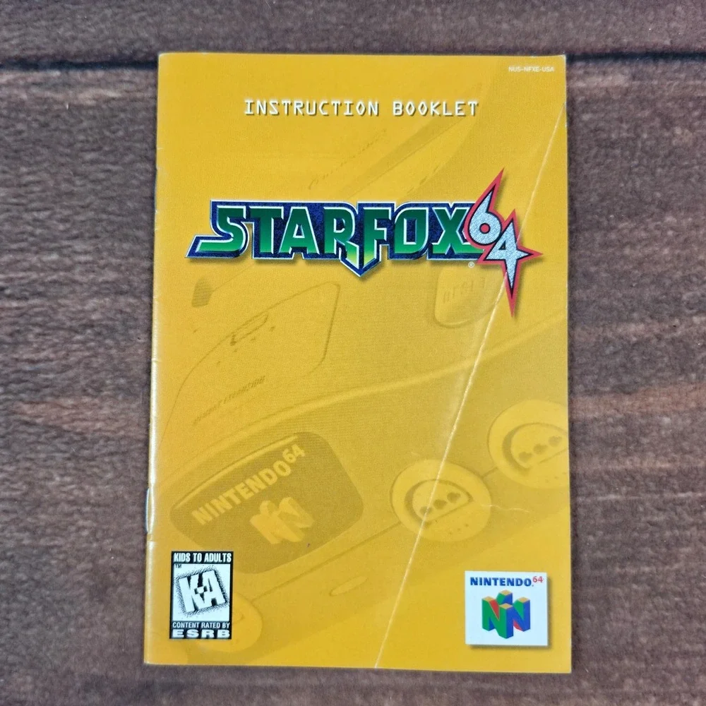 Nintendo Star Fox 64 Manual N64 OS Yellow Excellent Authentic NUS-NFXE-USA